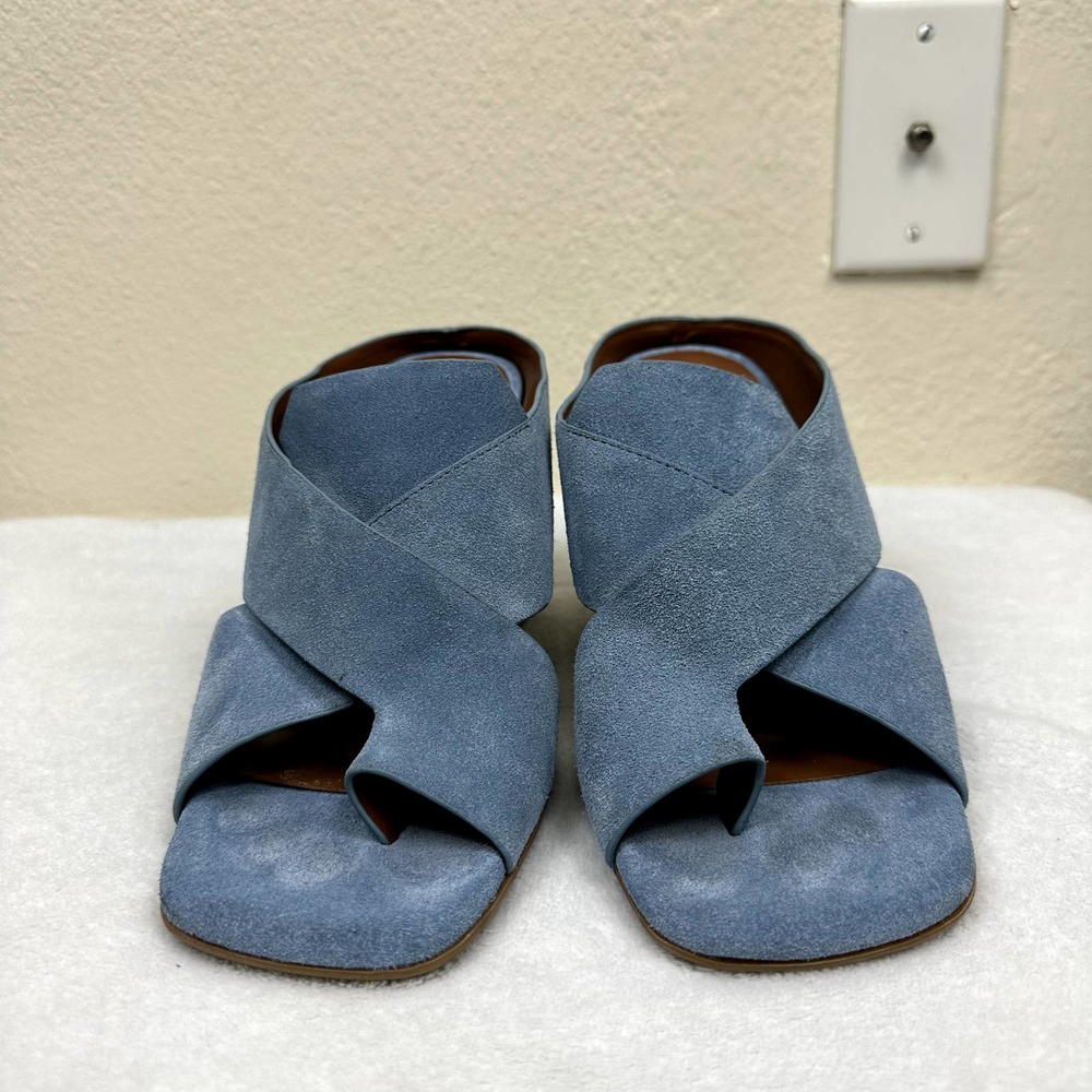 Aerosoles Hazel Women's size 8.5 M Slip On Open Square Toe Espadrille Block Heel